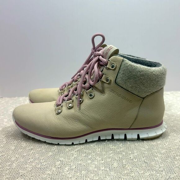 COLE HAAN Zerogrand Hiker Boots Booties Grey Tan Purple Women's size 9 - Picture 2 of 10